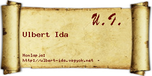 Ulbert Ida névjegykártya